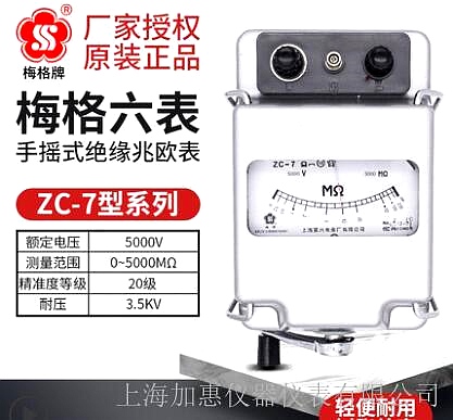 上海六表梅格牌ZC-7-5000V-5000MΩ