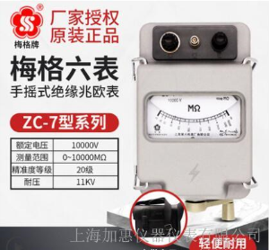 上海六表梅格牌ZC-7-10000V-10000MΩ