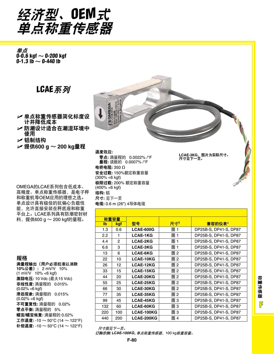 美國OMEGA經濟型OEM式單點稱重傳感器產品詳情