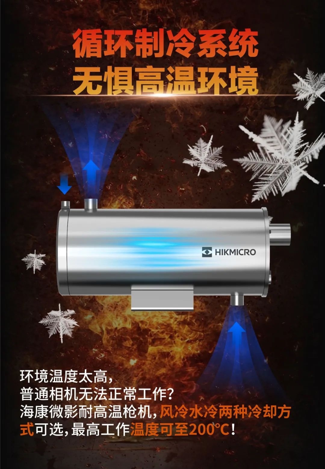 海康熱像儀：直面高溫，無懼“烤”驗。海康微影耐高溫筒型攝像機！